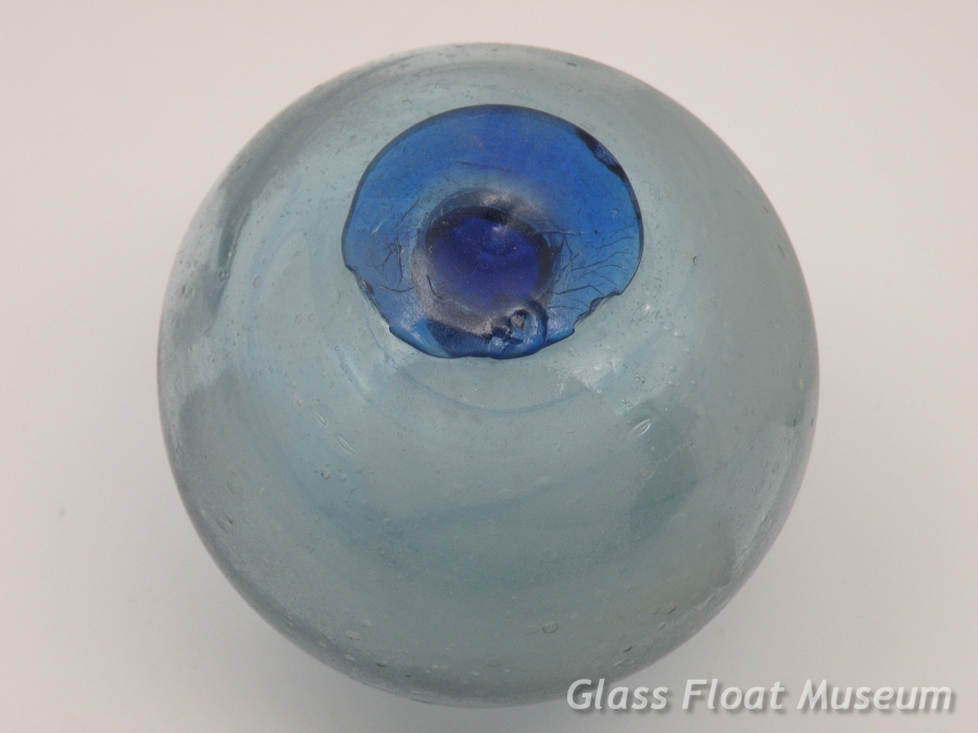 Blue Dot, Blue Swirls, 3 1/4 Inch