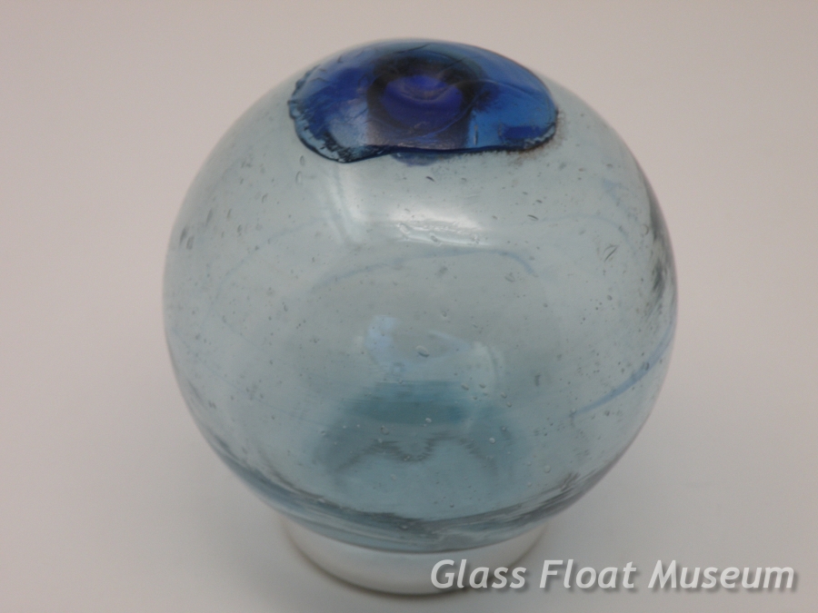 Blue Dot, Blue Swirls, 3 1/2 Inch