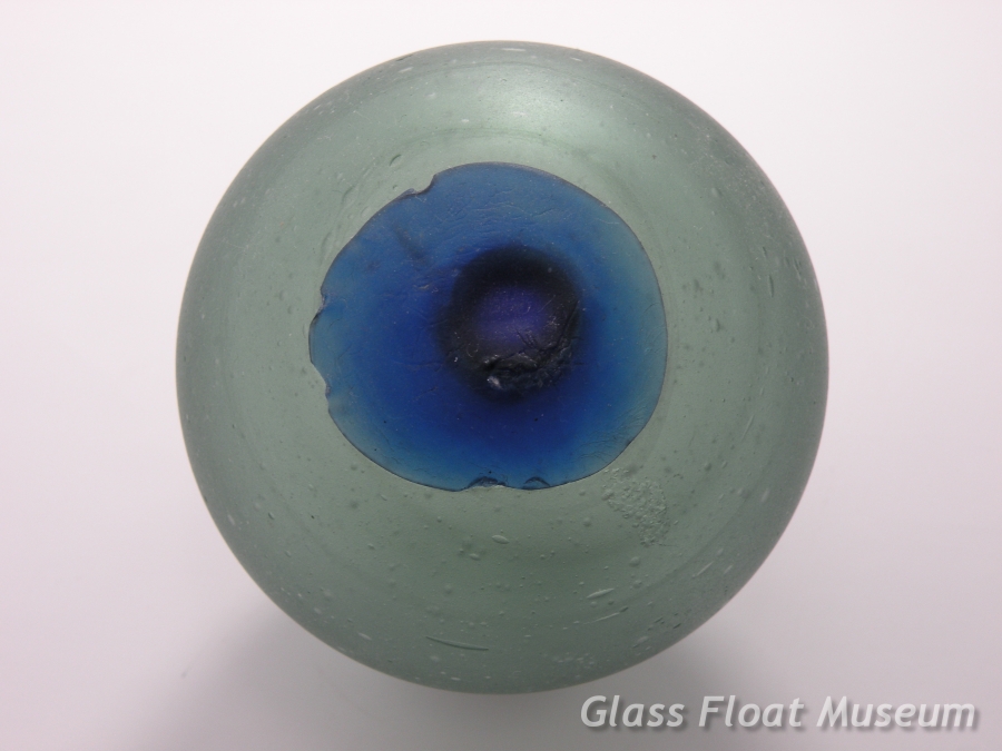 Blue Dot, Frosted, 3 3/4 Inch