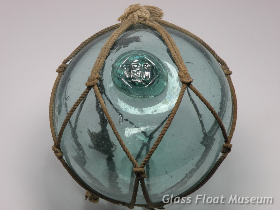 WP #116, TO in a Diamond, Blue-Green, Large 5 1/4 Inch Float