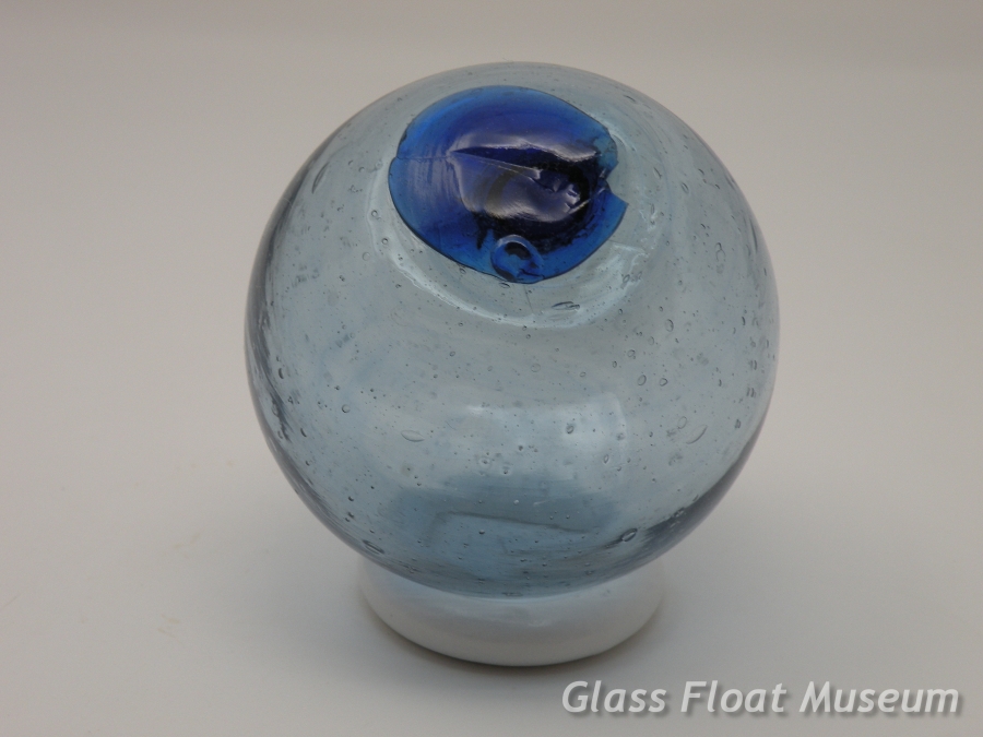 Blue Dot, Blue Swirls, 3 1/4 Inch